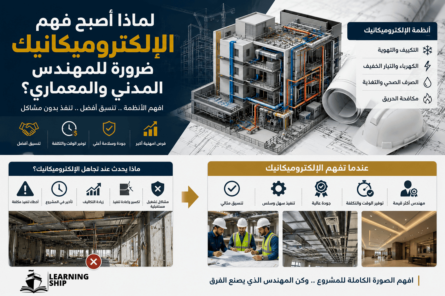 لماذا أصبح فهم الإلكتروميكانيك ضرورة للمهندس المدني والمعماري؟